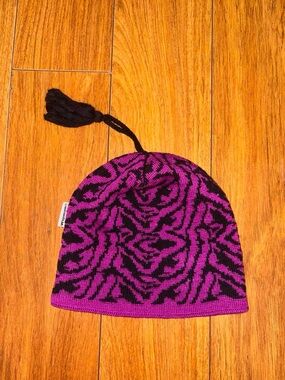 Y2K grunge purple and black beanie hat
